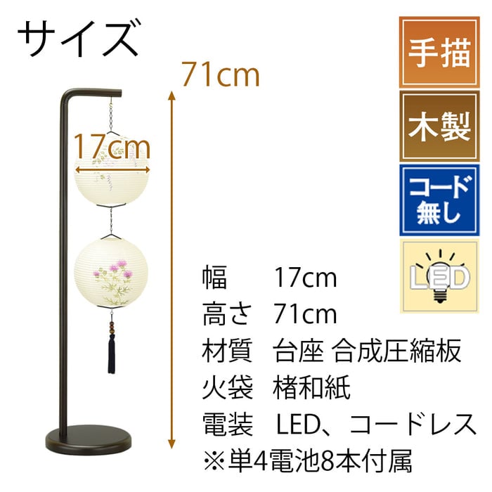 盆提灯 新型 クオレルーチェ 藤あざみ 特徴 4