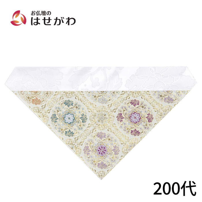 打敷 正絹金紗 唐草紋様 白 200代