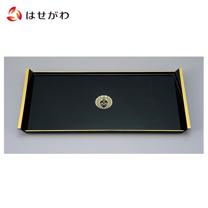仏具 焼香盆 PC 黒（フチ金）下り藤 大 特徴 1