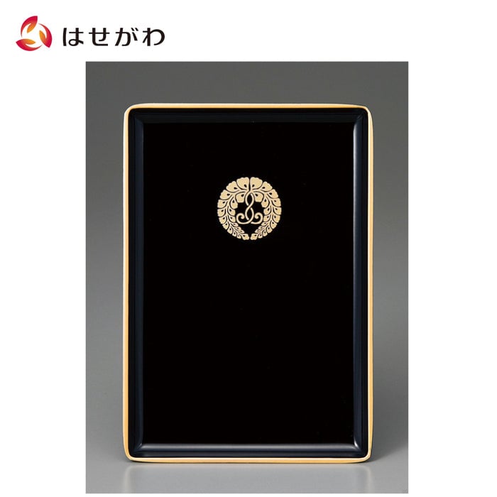 仏具 名刺盆 PC 黒 フチ金 下り藤 小 特徴 1