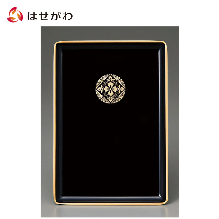 仏具 名刺盆 PC 黒 フチ金 八ツ藤 小 特徴 1