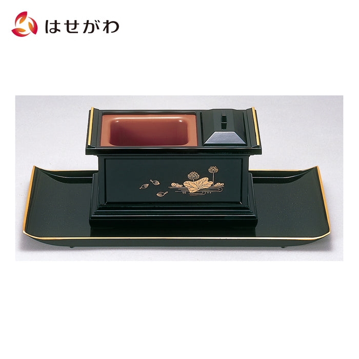 仏具 焼香盆セット ノンスリップ 6寸 黒 蓮 小 特徴 1