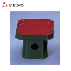 四角三宝 樹脂製 5.0寸 黒（内朱）