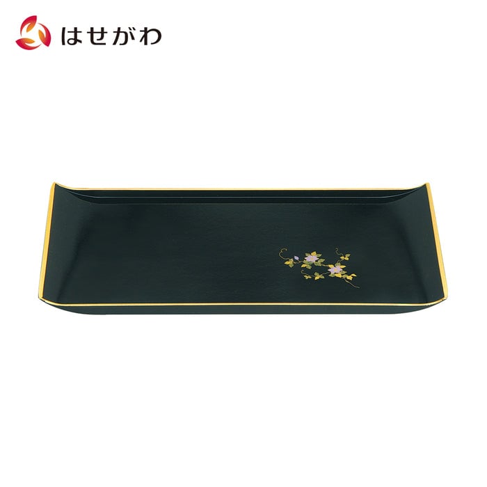 仏具 焼香盆 PC 黒（フチ金）蒔絵 鉄仙 小 特徴 1