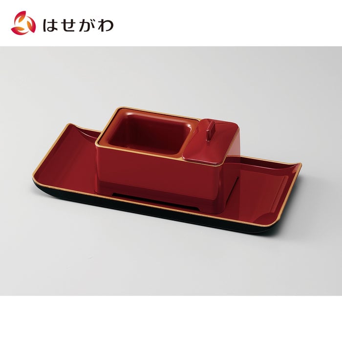 仏具 慈愛 香炉 焼香盆セット 朱 フチ金 特徴 1