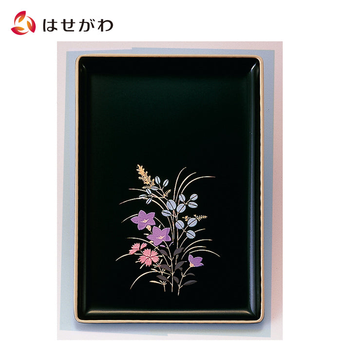 仏具 名刺盆 PC 黒フチ金 蒔絵 桔梗 小 特徴 1