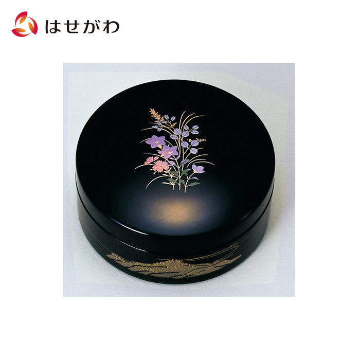 仏具 切立香合 木質製 2.5寸 黒内梨地 蒔絵 桔梗 特徴 1