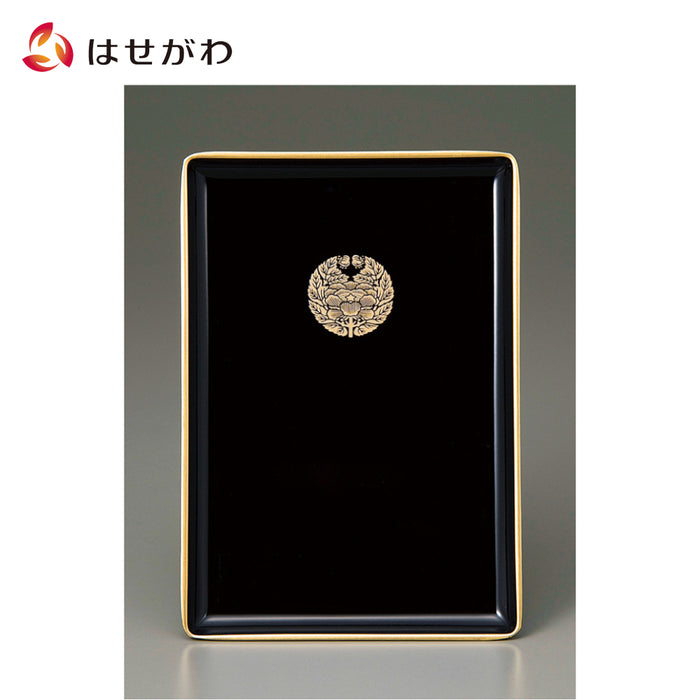 仏具 名刺盆 PC 黒 フチ金 抱牡丹 小 特徴 1