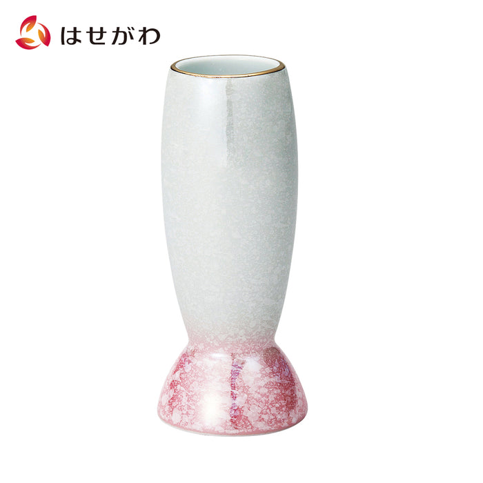 仏具 光綺 花立 有田焼 ホワイト／ピンク 特徴 1