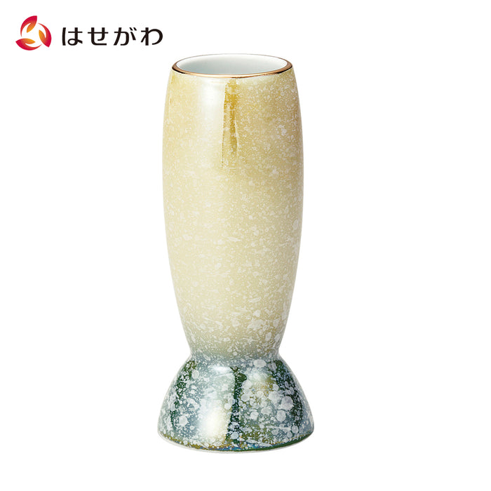 仏具 光綺 花立 有田焼 イエロー／グリーン 特徴 1