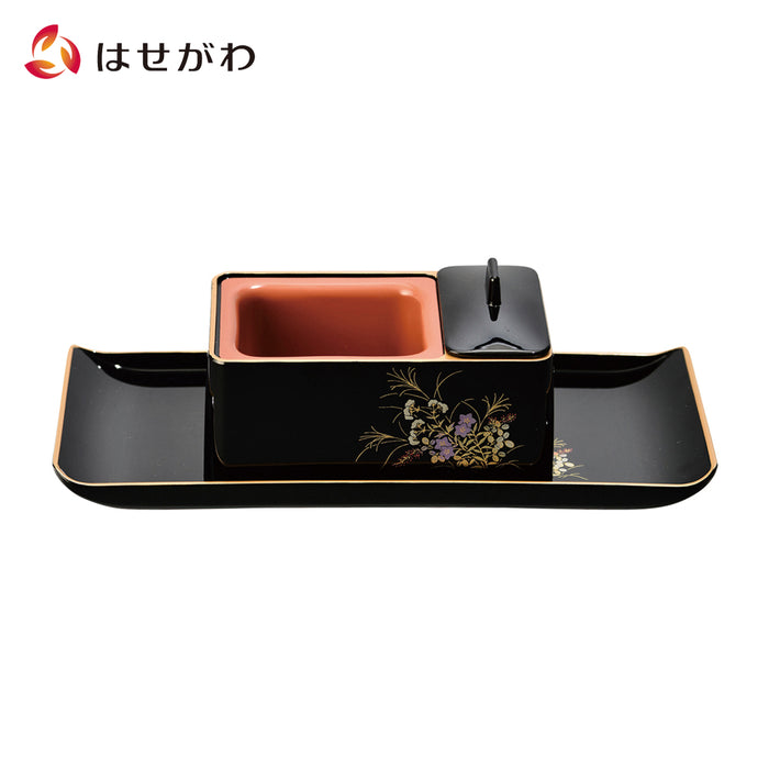 仏具 慈愛 香炉焼香盆セット 黒 フチ金 蒔絵 鉄仙 特徴 1