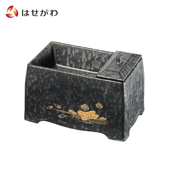 仏具 香炉 有田焼 5.0寸 チャコール 蓮 特徴 1