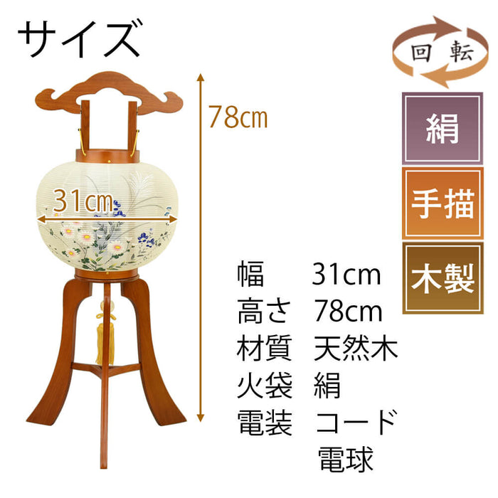 盆提灯 誉あんどん 光琳 菊桔梗 回転 特徴 2