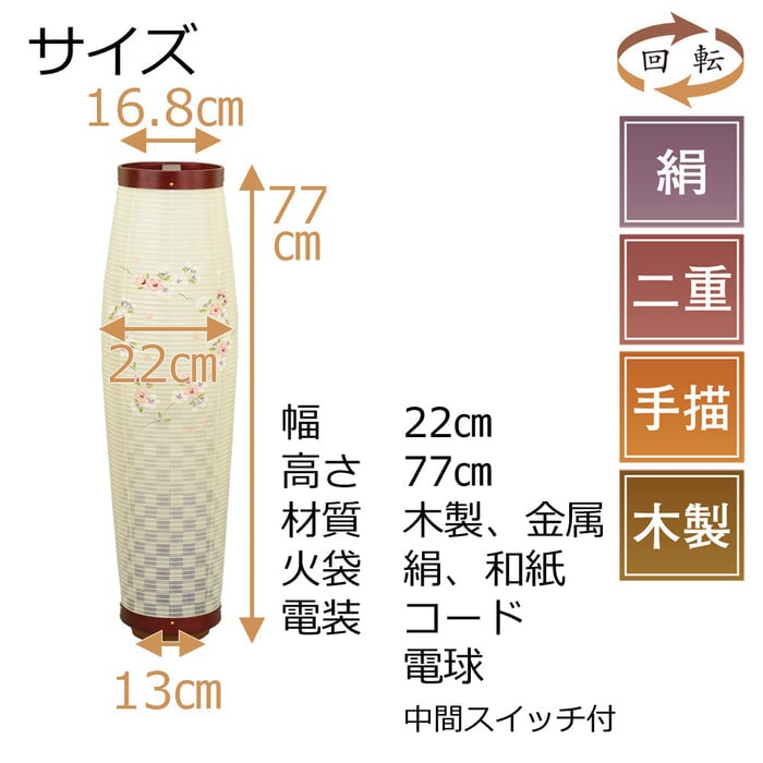 盆提灯 新型 セレン 桜花リース 特徴 2