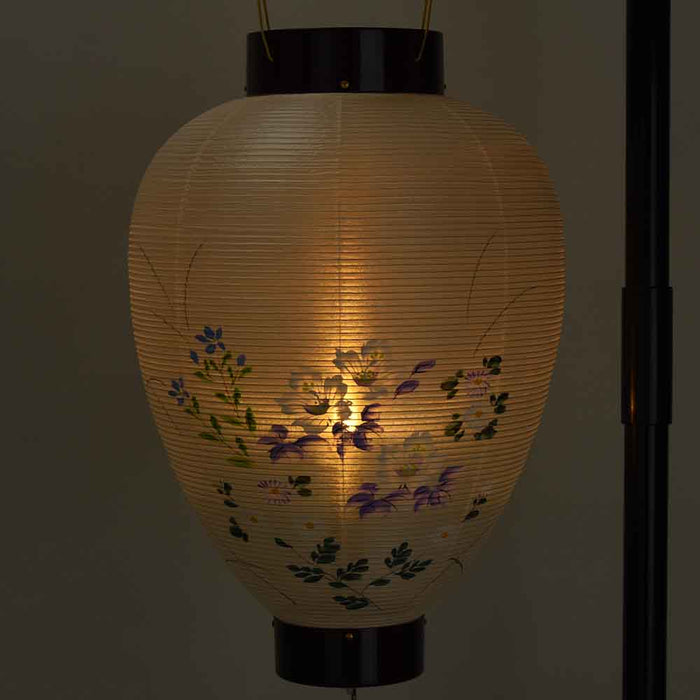 盆提灯 御所 ワイン 絹芙蓉 電池灯付 特徴 5