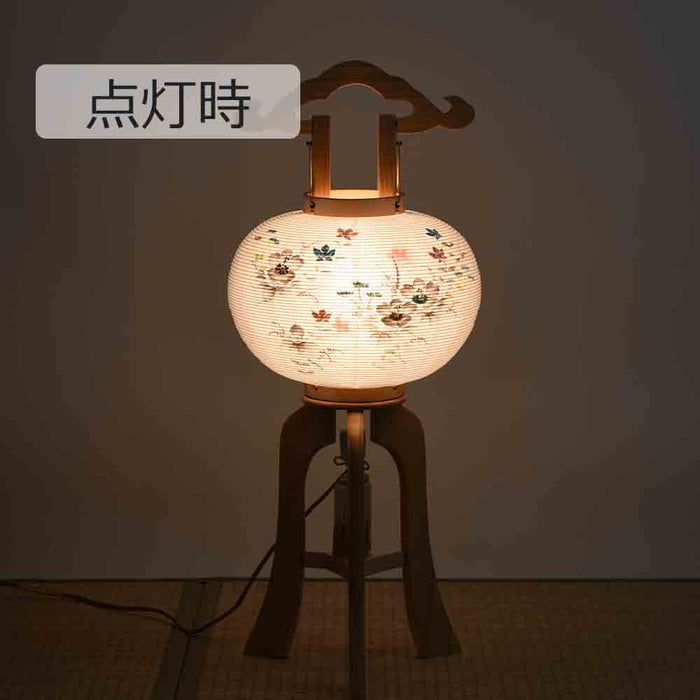 盆提灯 行灯 白木目 9号 芙蓉桔梗 特徴 5