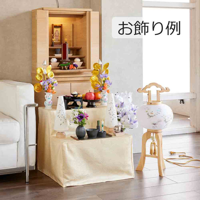 盆提灯 行灯 白木目 9号 芙蓉桔梗 特徴 6