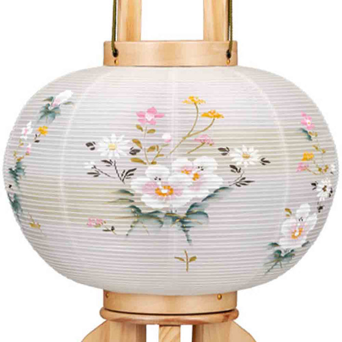 盆提灯 行灯 白木目 9号 芙蓉小花 特徴 3