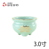 香炉 青地金蓮 3.0寸