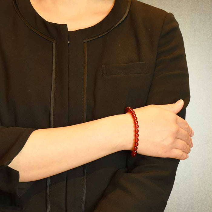 数珠・念珠 ブレスレット ルビー琥珀 7mm 特徴 3