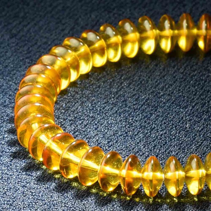 数珠・念珠 ブレスレット 金琥珀 4×8mm 特徴 2