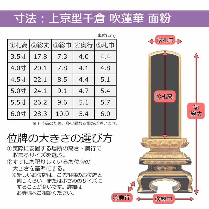 位牌 上京型千倉 吹蓮華 面粉