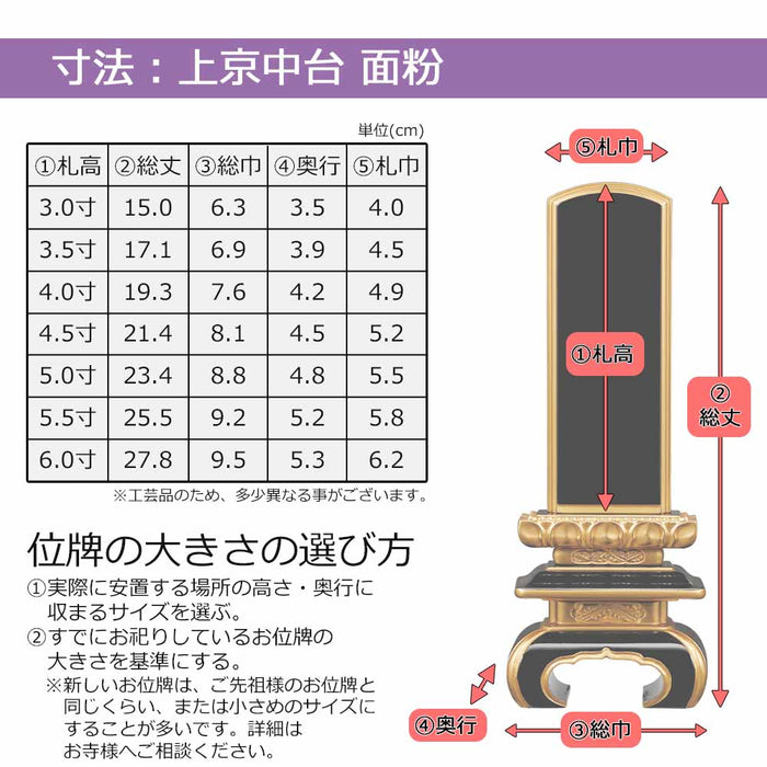 位牌 上京中台 面粉