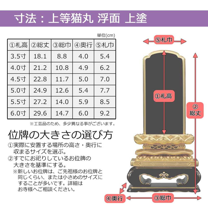 位牌 過去帳 上等猫丸浮面 上塗 特徴 6