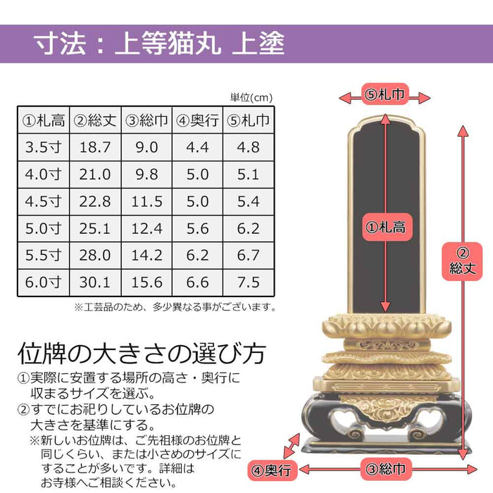 位牌 過去帳 上等猫丸 上塗 特徴 6