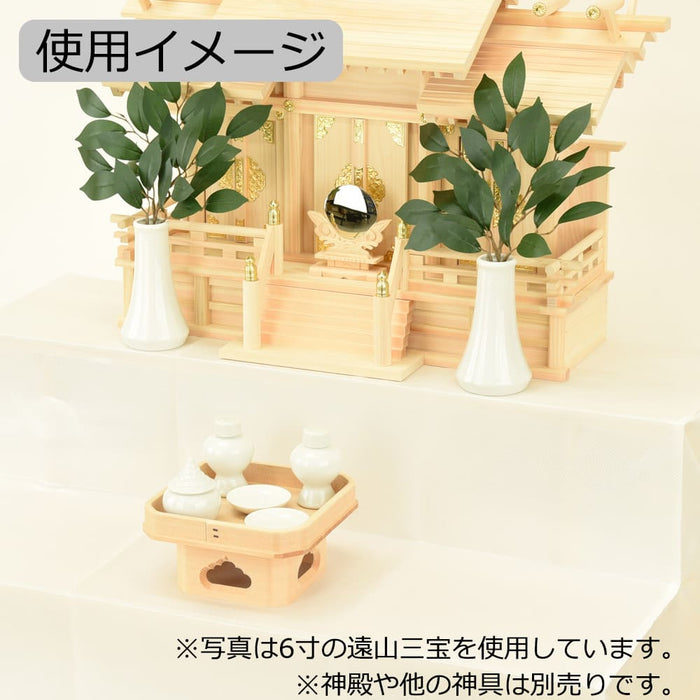 神具 遠山三宝 桧 柾目 6.0寸