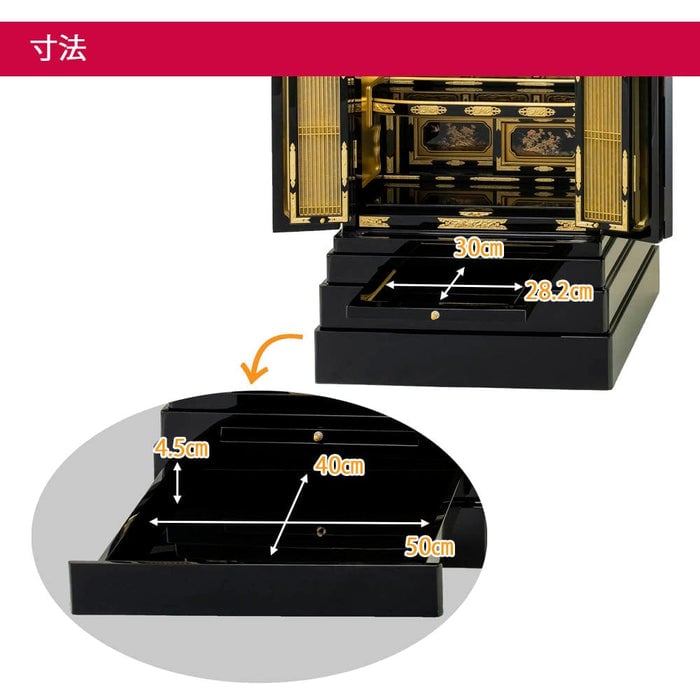 金仏壇 富貴 西 H131㎝ 本願寺派仏具セットB 特徴7