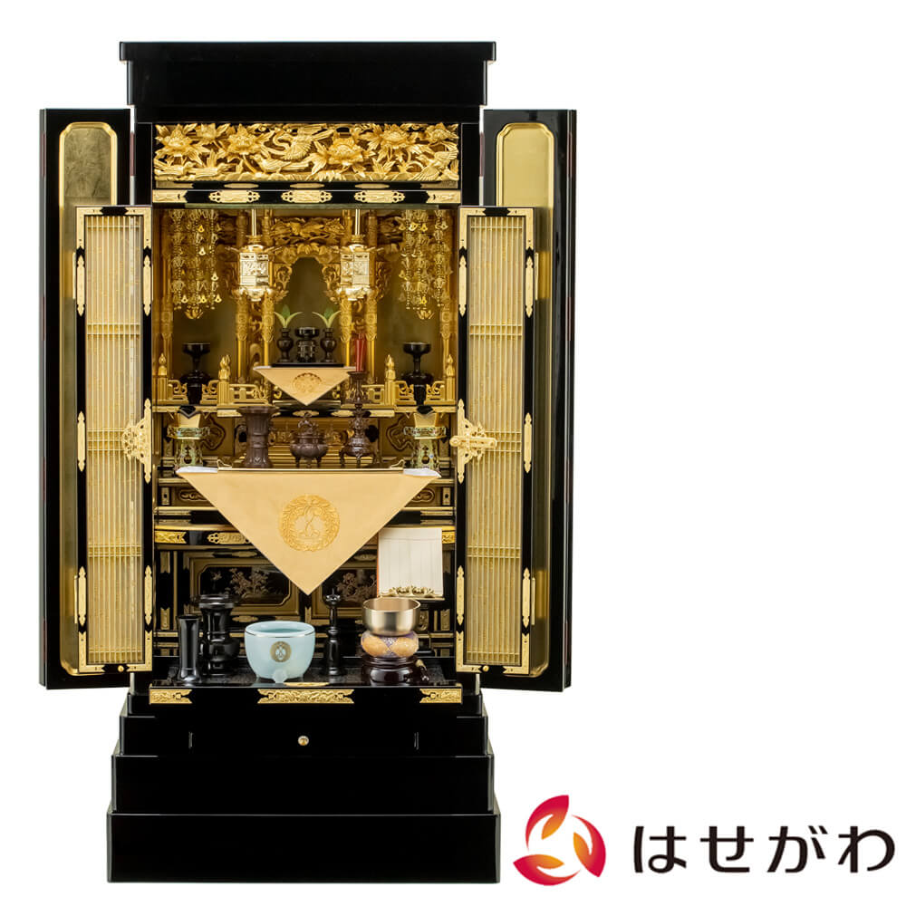 美品 仏壇 仏壇 富貴 (ふき) 西 高さ131cm 本願寺派仏具セットC | お仏壇の