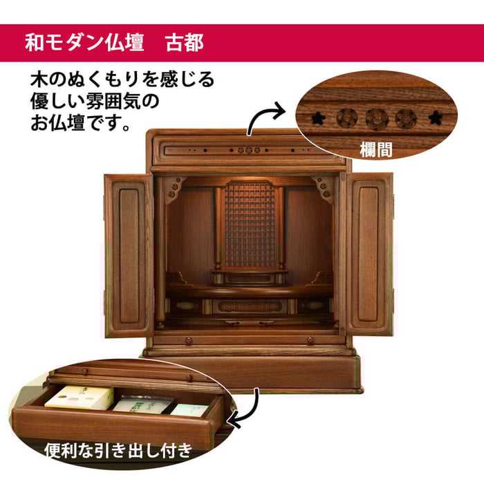 仏壇 古都 楡 H51cm 仏具セットA 特徴 3