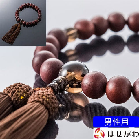 【念珠】たまのお 紫檀１２ｍｍ 茶水晶仕立 茶 特徴1