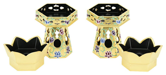 仏具 供笥(くげ) 六角総金 唐草彩色総透し 2.5寸 特徴 2