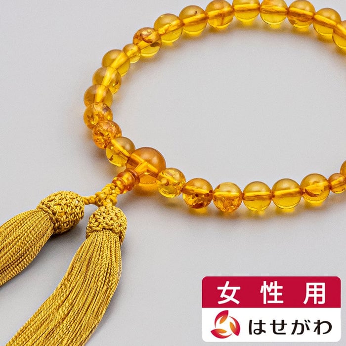 数珠 数珠 琥珀 共仕立 頭付正絹弥勒房 特徴 1