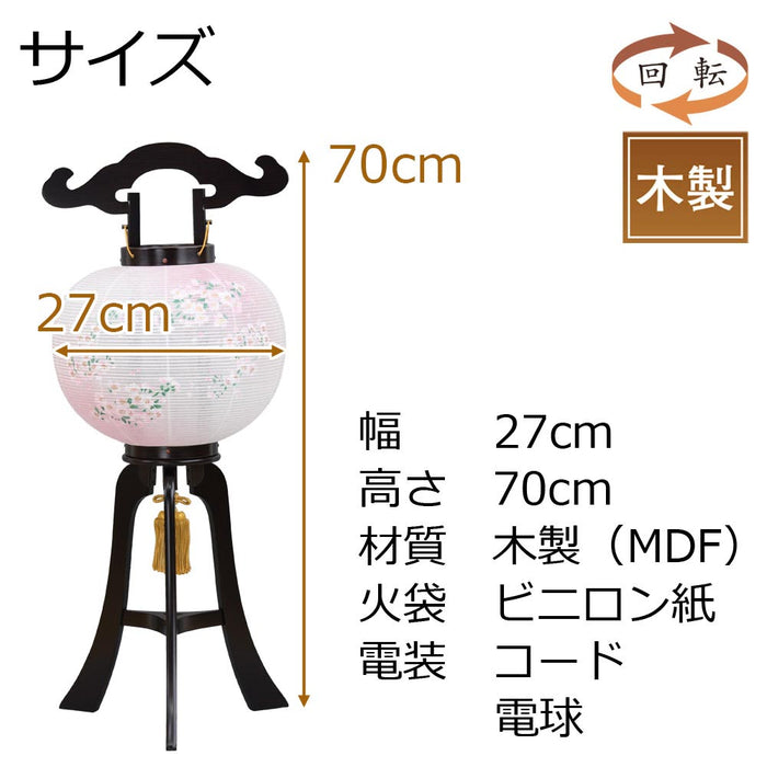 盆提灯 回転 桜 9寸 黒檀調 特徴 2