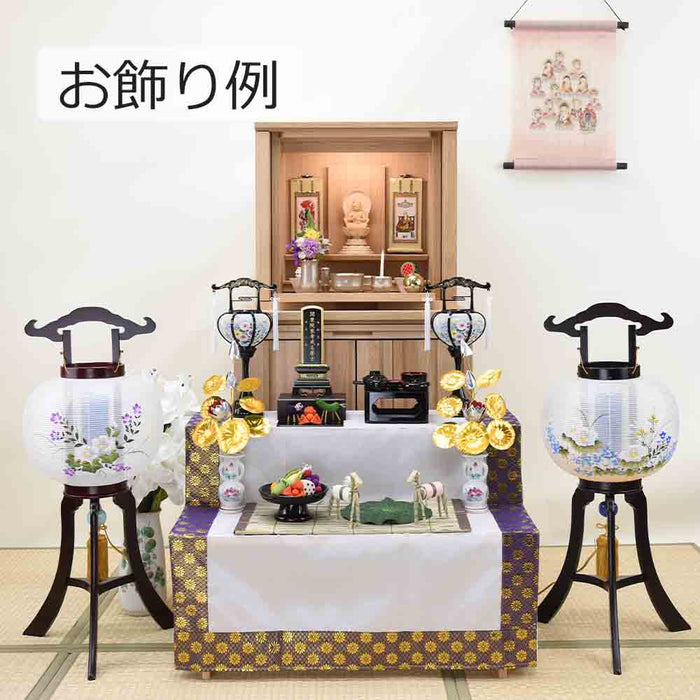 盆提灯 回転 桔梗芙蓉 尺 紫檀調 特徴 5