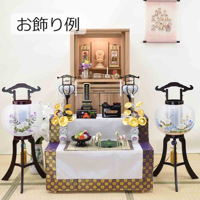 盆提灯 回転 萩芙蓉 尺 黒檀調 特徴 5