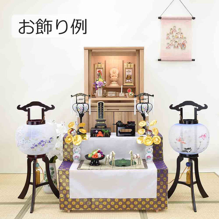 盆提灯 回転 桔梗撫子 尺 紫檀調 特徴 5
