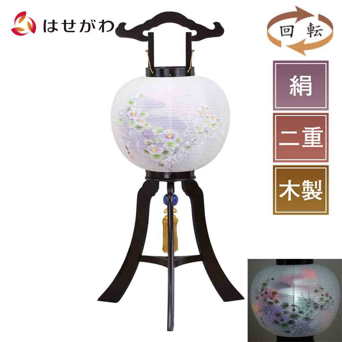 盆提灯 回転 芙蓉流水 尺一 黒檀調 特徴 1