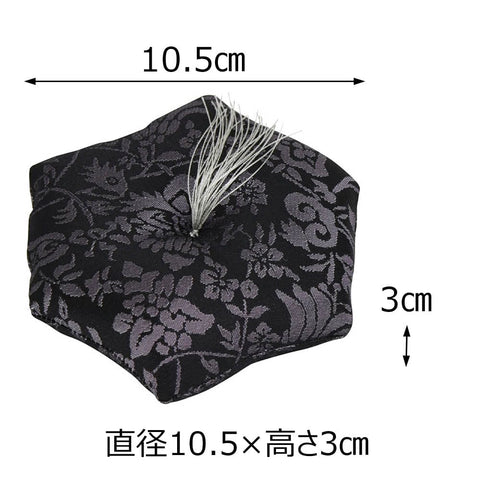 新名物裂リン布団 中 黒地紫 紹巴唐花紋 特徴2