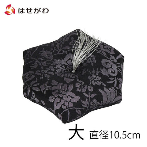 新名物裂リン布団 中 黒地紫 紹巴唐花紋 特徴1