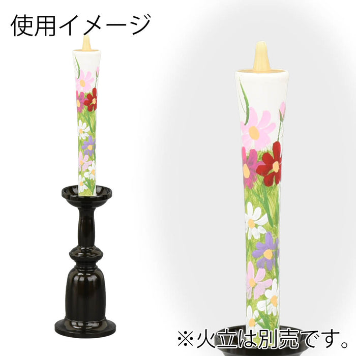 ローソク・キャンドル 糠絵ろうそく 3匁 白2入 菊 秋桜 特徴 3