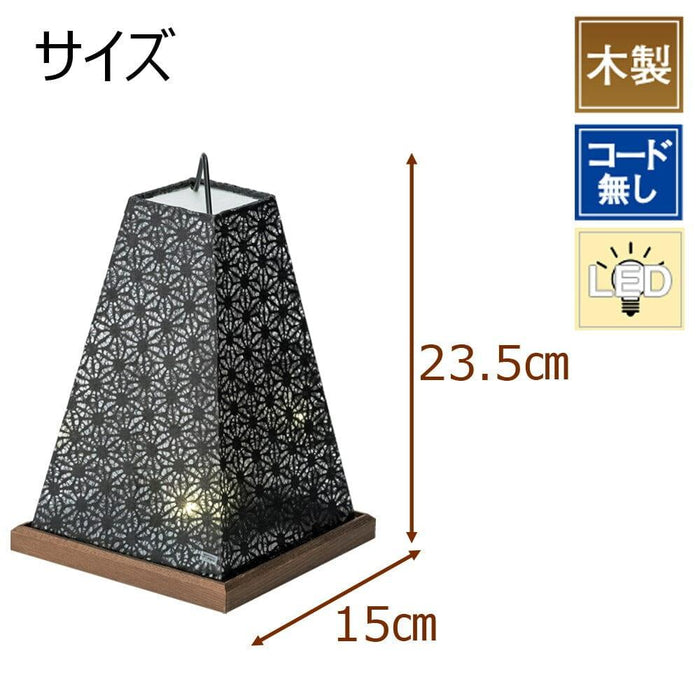 盆提灯 LEDミニスタンド 花麻/黒 特徴 2
