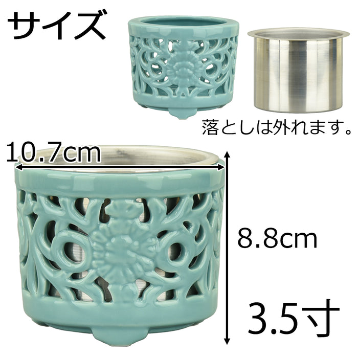 仏具 土香炉 透し落し付 3.5寸 特徴 2
