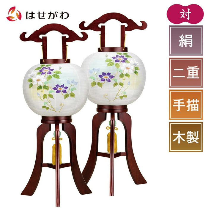 盆提灯 行灯 １０号 二重 鉄線花 対 特徴 1