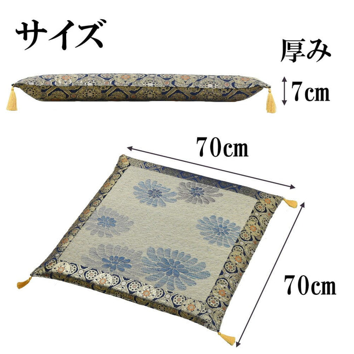 盆提灯 御前ござ布団 さざなみ 紺 特徴 2