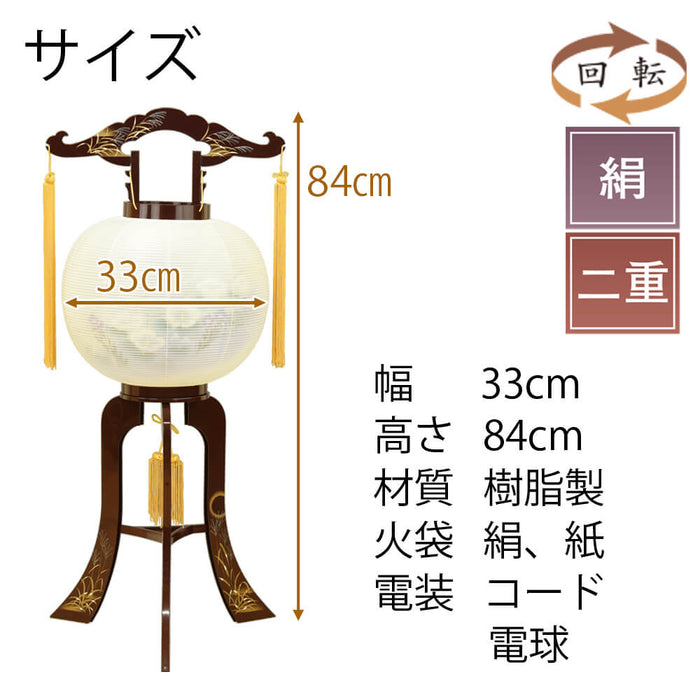 盆提灯 回転 更紗 絹二重 特徴 2