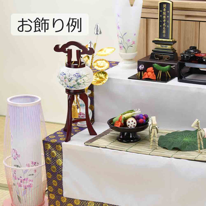 盆提灯 新型 行灯 4号 初音 ワイン 絹 特徴 5
